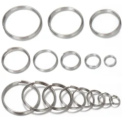Pcs Silver Plated Metal Blank Keyring 6-20mm Split Ring Key Holder Rings Women Men DIY Key Chains Key Ring Accessories