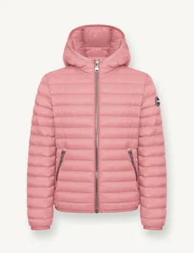 Piumino Originals rosa con cappuccio in nylon leggero imbottito in piuma - Colmar - FashionsVida