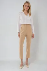 Womens High Waist Cigarette Pants - Natural - Size 2xl