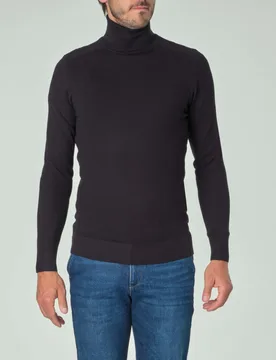Dolcevita nero in viscosa micro armatura - Paul Baker - FashionsVida