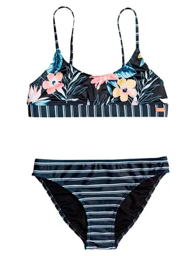 Bikini Flower And Bralette Anthracite S Rg Tropical Breez 8 Années Fille - Roxy - FashionsVida