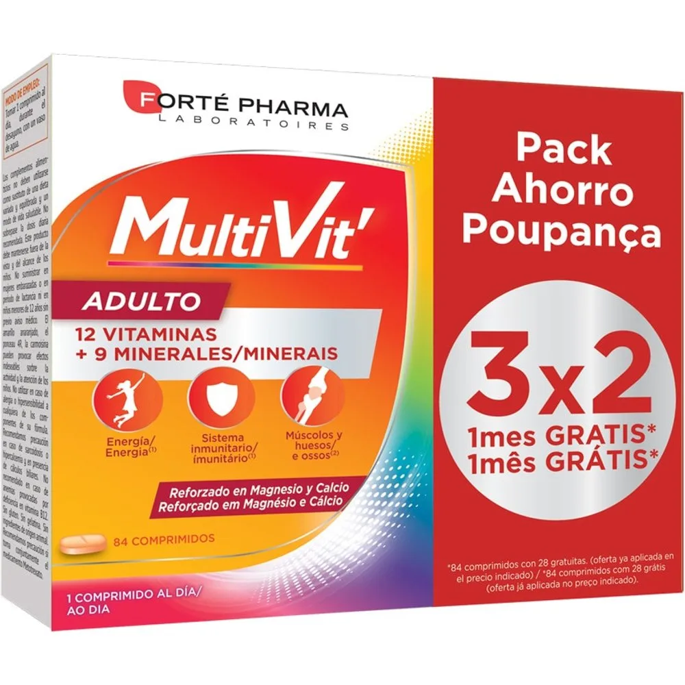 Comprimidos vitaminas y minerales Multivit Adulto - Energy - FashionsVida