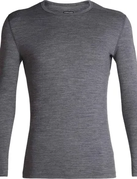 Sous-vêtement en laine de mérinos Mens 200 Oasis LS Crewe Gritstone Heather für Herren aus Wolle Größe XXL Grau - Icebreaker - FashionsVida