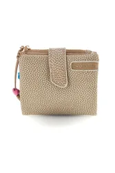 Portafoglio crema con texture stampata e chiusura con patta Naj-oleari 2530/BOBA14