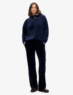 Superdry Damen Country Club Velour Jogginghose Navy - Größe: 44