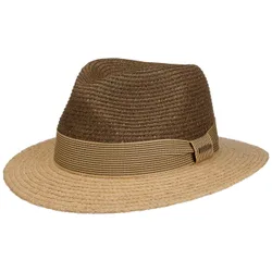 Twotone Toyo Traveller Raffia Hat by - brown - Female - Size: XL (60-61 cm)