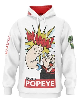 Felpa Con Cappuccio Popeye Pop Art Multicolour L - OTSO - FashionsVida