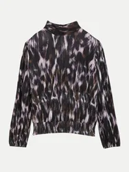 Langarmshirt in Blusen-Optik Mehrfarbig M
