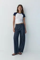 Balloon Jeans With Drawstring (Size: )