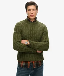 Superdry Herren Jacob Pullover mit Rundhalsausschnitt Kaki - Größe: XL