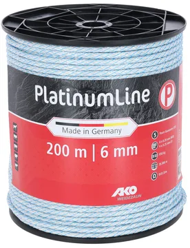 AKO PlatinumLine, Seil, weiß/blau, 200m, 8 x0,2 Niro, 4x 0,25 Cu - AKO Weidezaun - FashionsVida