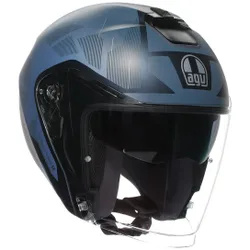 Casco Moto Jet IRIDES TRIESTE Opaco Blu Grigio taglia XS