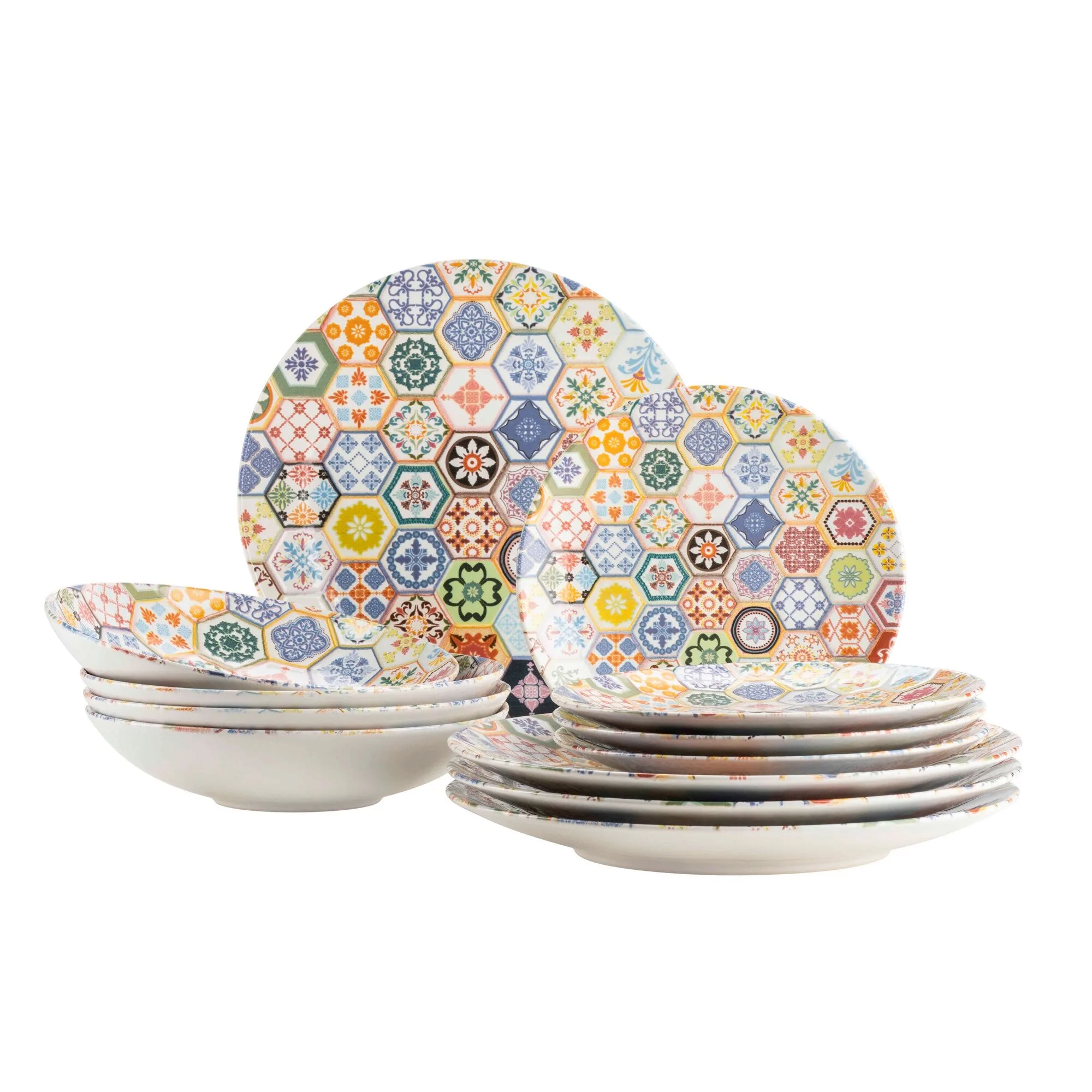 Tafelservice, Keramik Amarante mehrfarbig - MODERNE HAUSFRAU - FashionsVida