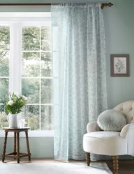 Shepherds Purse Sheer Voile Curtains Light Blue Mix