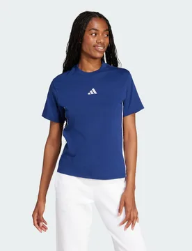 Essentials Maglietta in cotone a 3 strisce S Dark Blue / White - Adidas - FashionsVida