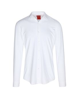 HUGO Jerseyhemd Slim Fit KENNO weiss 39 herren