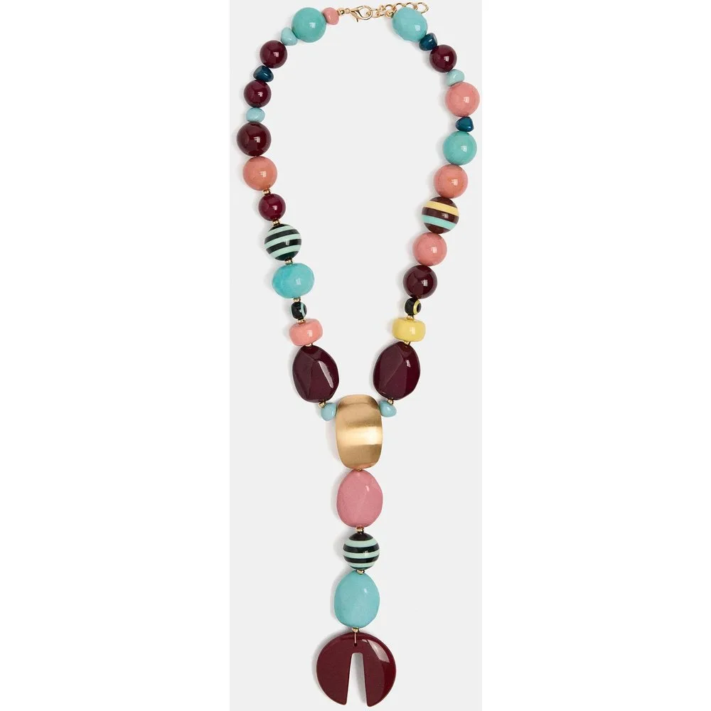 Collar largo con maxi cuentas decorativas - Parfois - FashionsVida
