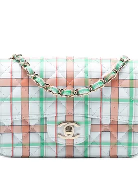 Mini Rectangular Classic Plaid Printed Calfskin Single Flap - Chanel - FashionsVida