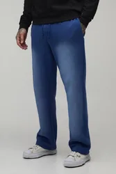 Herren Tall Gerade Geschnittene Jogginghose Mit Spray-Waschung Blue Größe Large