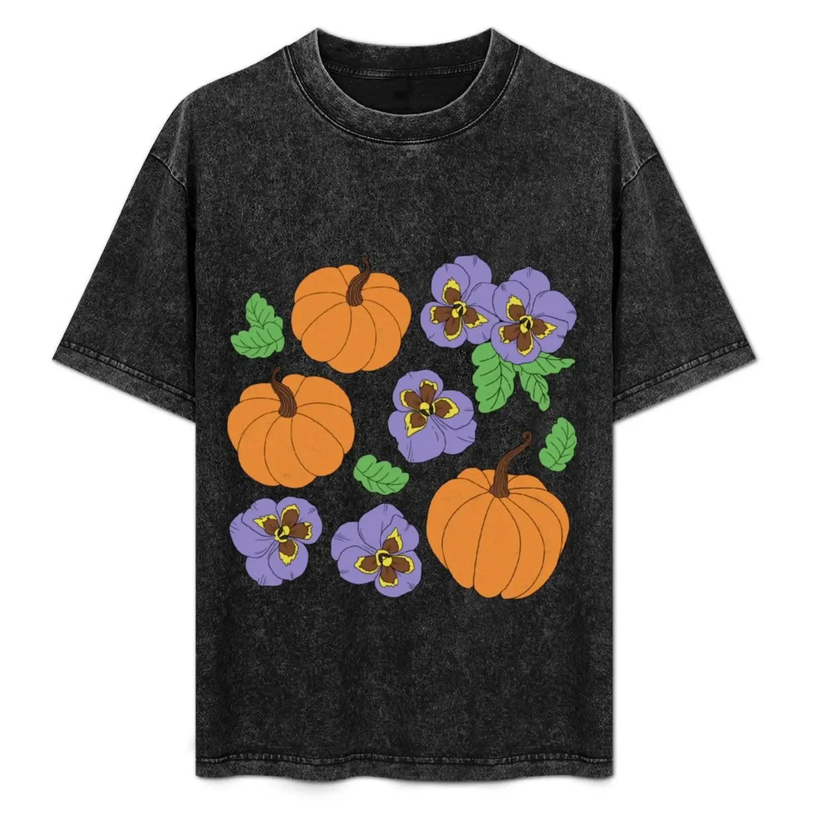 Fall pumpkins and pansies T-Shirt Odor Resistant Short Sleeve Top - Aliexpress - FashionsVida