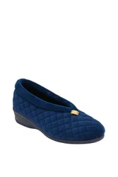 Eadie' Wedge Slip-On Slippers - Navy - Size: 7