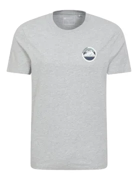 Pitlochry Mountain Mens Cotton T-Shirt - Grey - Grey - Size: L - Mountain Warehouse - FashionsVida