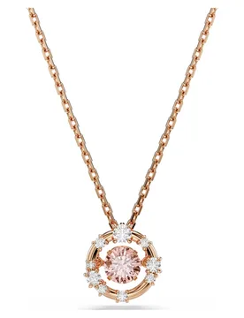 Pendente Constella, Taglio Round, Dancing stone, Rosa, Finitura oro rosa 18K OS - Swarovski - FashionsVida