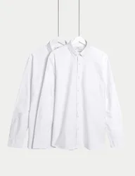 Ultimate 2 Pack Regular Fit Pure Cotton Oxford Shirts White male