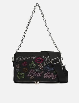 Tigri shoulder bag with removable crossbody strap and shiny details ED