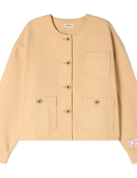 Cazadora vaquera de mujer recta con escote redondo - sandro - FashionsVida