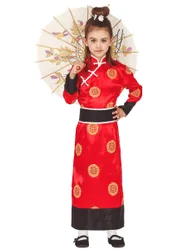 Asiatisches Kostüm für Mädchen Kimono bunt - female