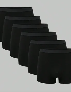 Paquete de 6 calzoncillos tipo bóxer elásticos de cintura cómoda y minimalista para adolescentes - Shein - FashionsVida