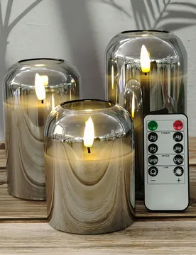 Pieza/2 piezas/3 piezas Luces de vela sin llama con control remoto, operadas por batería, inodoras, adecuadas para boda, sala de estar, dormitorio, p - Shein - FashionsVida
