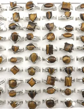 Natural Tiger's Eye Stone Ring Women's Rings For Promotion Gift 50pcs/Lot Wholesale - Aliexpress - FashionsVida
