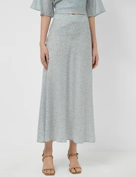 Falda midi con aberturas en crepé estampado - Roberto Verino - FashionsVida