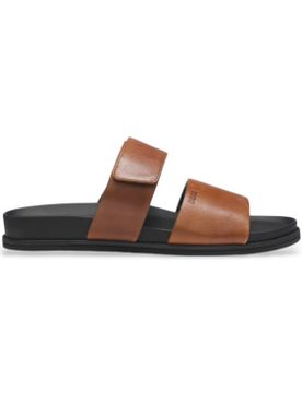 Para hombre. 50563153 Chanclas de piel con tira antidesgarros (40), Plano, Velcro, Casual