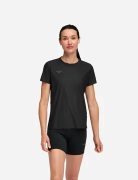 Women's Airolite Short Sleeve Top 2.0 in Black, Size Small - HOKA - FashionsVida