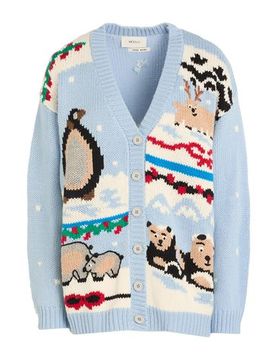 Strickjacke Damen Himmelblau M Damen