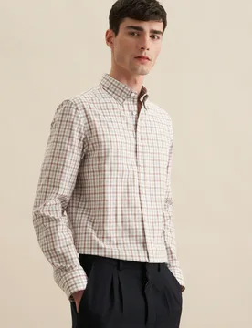Slim Flanellhemd Karo Braun 42 - Seidensticker.com - FashionsVida