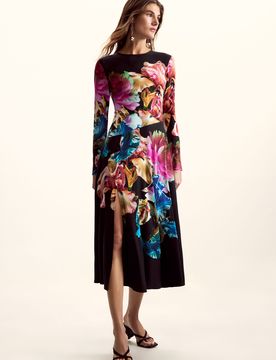 Vestido manga larga M. C. Lacroix, Mujer, Viscosa, Negro, XS