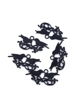 PCS Black Metal Charm Pendants Birds Standing on Branches 39x19mm Fashion DIY Handicrafts Accessories Handmade Materials - Aliexpress - FashionsVida