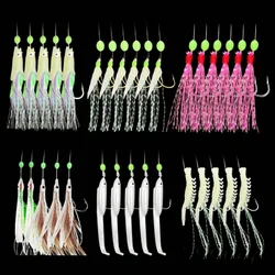 Set de aparejos de pesca mixtos Sabiki - Aparejos luminosos con camarones blandos y escondites de caballa con ganchos de acero al carbono, ideales par