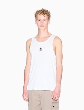 Para hombre. XM001794AF19963U0009 Camiseta sin mangas acanalada con logo (L), Casual, Algodón, Sin mangas / Tiran