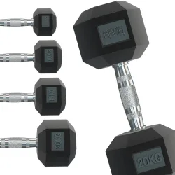 Body Revolution Hex Dumbbells 27.5kg pair in Black - Black - Size: One Size