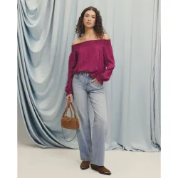 Blusa sin hombros bambula