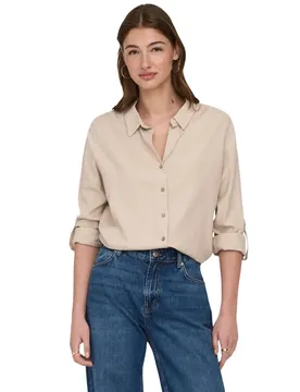 Only Damen Hemd Beige 515281
