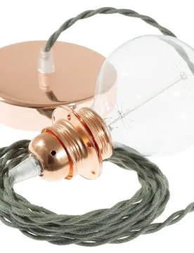 Cables Lampe Suspendue Pendel Pour Abat-jour Tc63 1 M Greyish Green / Copper One Size - Creative - FashionsVida