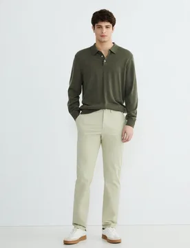 Pantalón hombre chino regular fit algodón strech liso - Exigency - FashionsVida