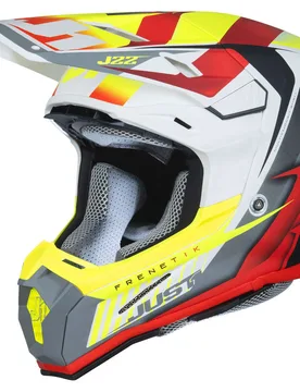 Casco Moto Cross Enduro in Fibra J22 Frenetik Giallo R taglia S - JUST1 - FashionsVida