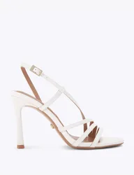 Strappy Stiletto Heel Slingback Sandals White Mix female